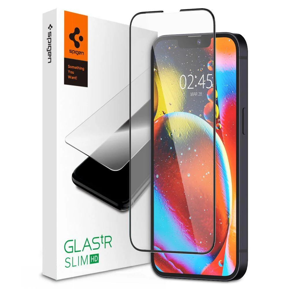 Spigen Glas.Tr Slim Full Cover ochranné sklo na iPhone 13 / 13 Pro, čierne erne