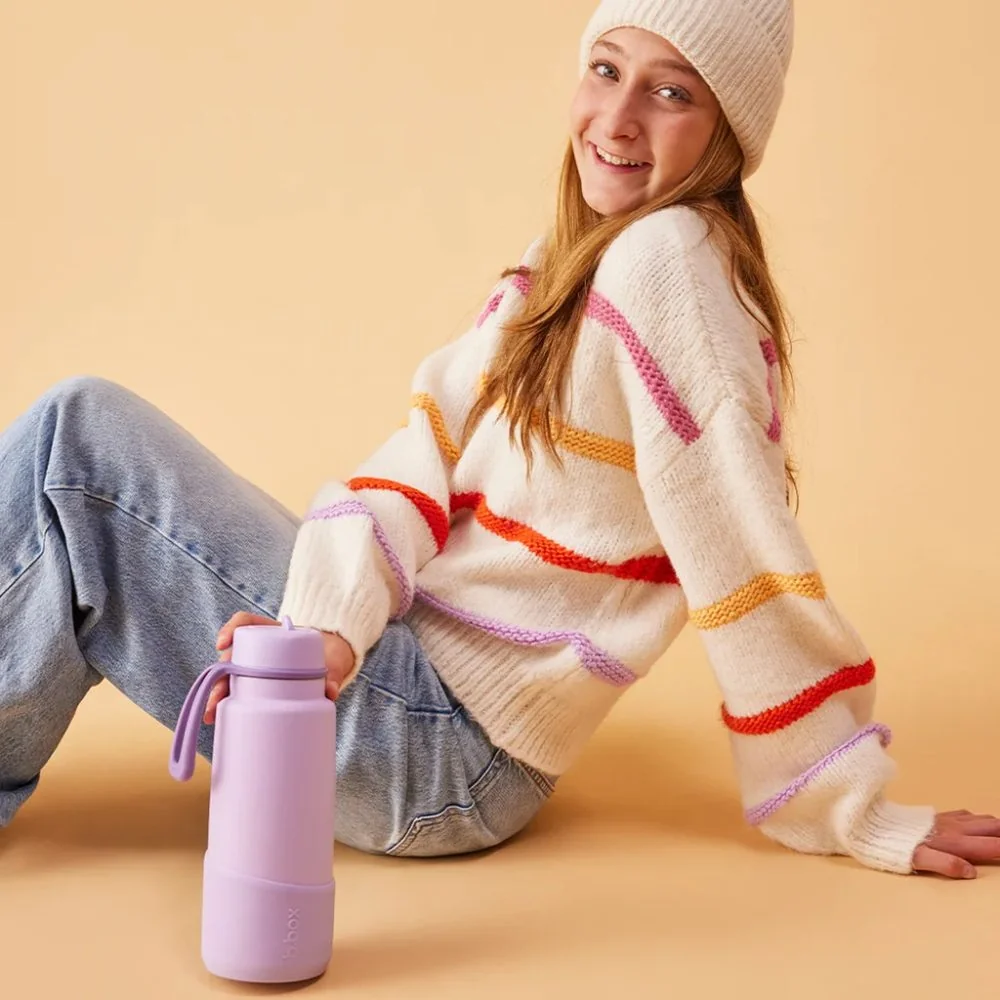 Termofľaša so slamkou 1 l a chránič lilac love