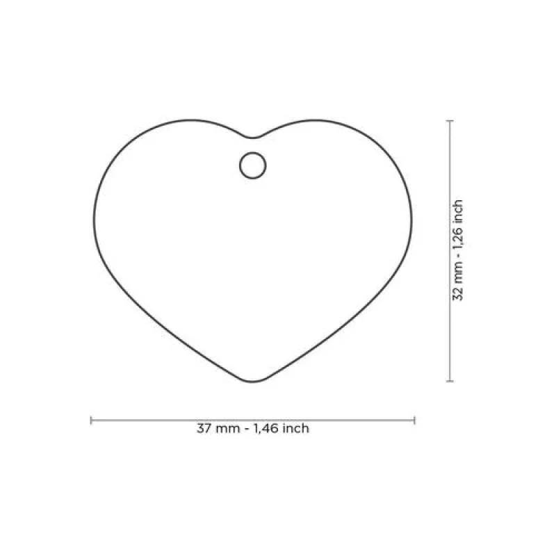 MF BIG HEART ALUMINUM BLACK 3,1x3,76 cm gravírovateľný prívesok