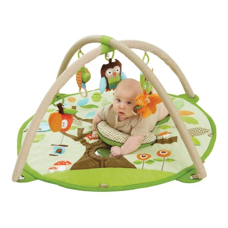 Deka na hranie 5 hračiek, vankúšik Treetop Friends green-brown 0m+