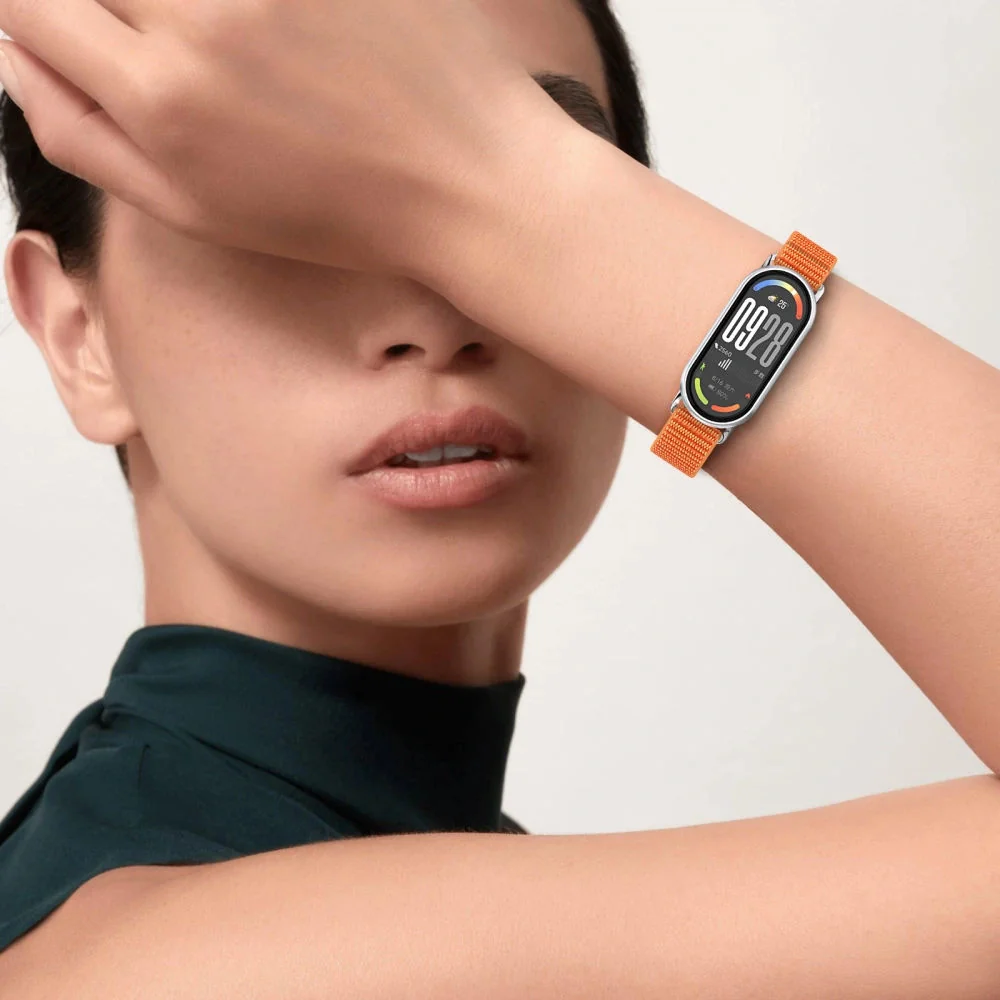 Tech-Protect Nylon Stripe remienok na Xiaomi Smart Band 8 / 9 / 10, orange/grey ange/grey