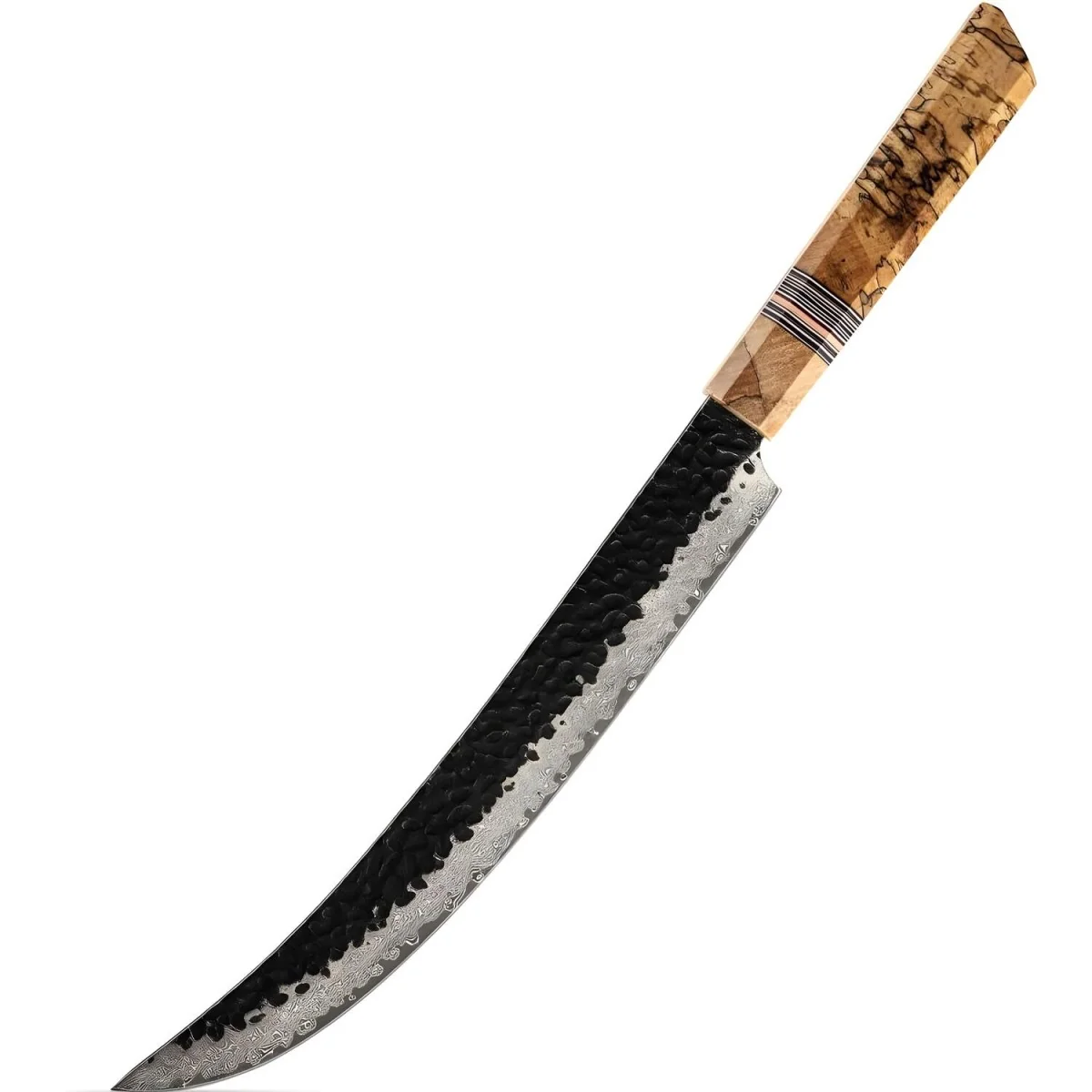 Damaškový kuchynský nôž Zenkai-Slicer/Hnedá 39 cm, 125 g