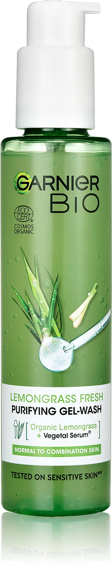 GARNIER BIO Fresh Lemongras Gel Wash 1×150 ml, BIO čistiaci gél