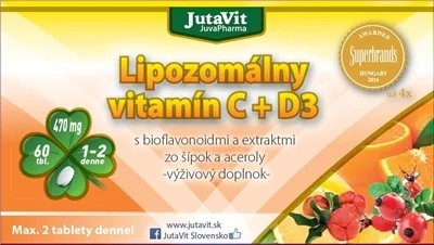 JutaVit Lipozomálny vitamín C + D3 1×60 tbl, výživový doplnok