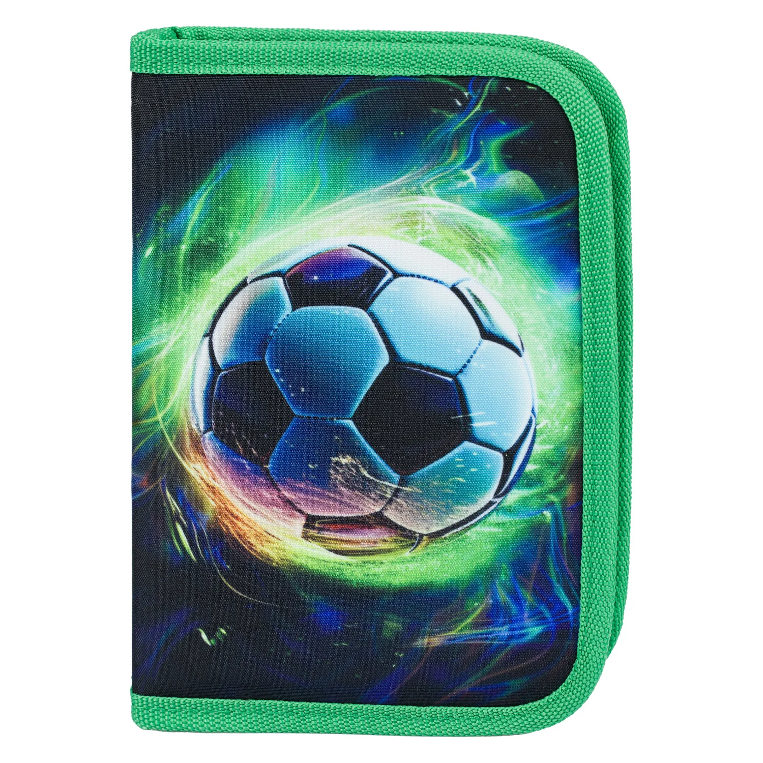 Jednopatrový školský peračník Futbalová lopta zelený 1-poschodový, zelený