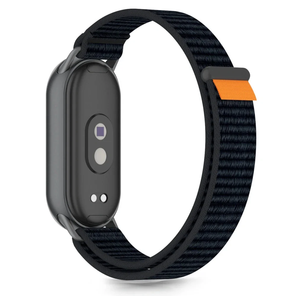 Tech-Protect Nylon Stripe remienok na Xiaomi Smart Band 8 / 9 / 10, black/orange ack/orange