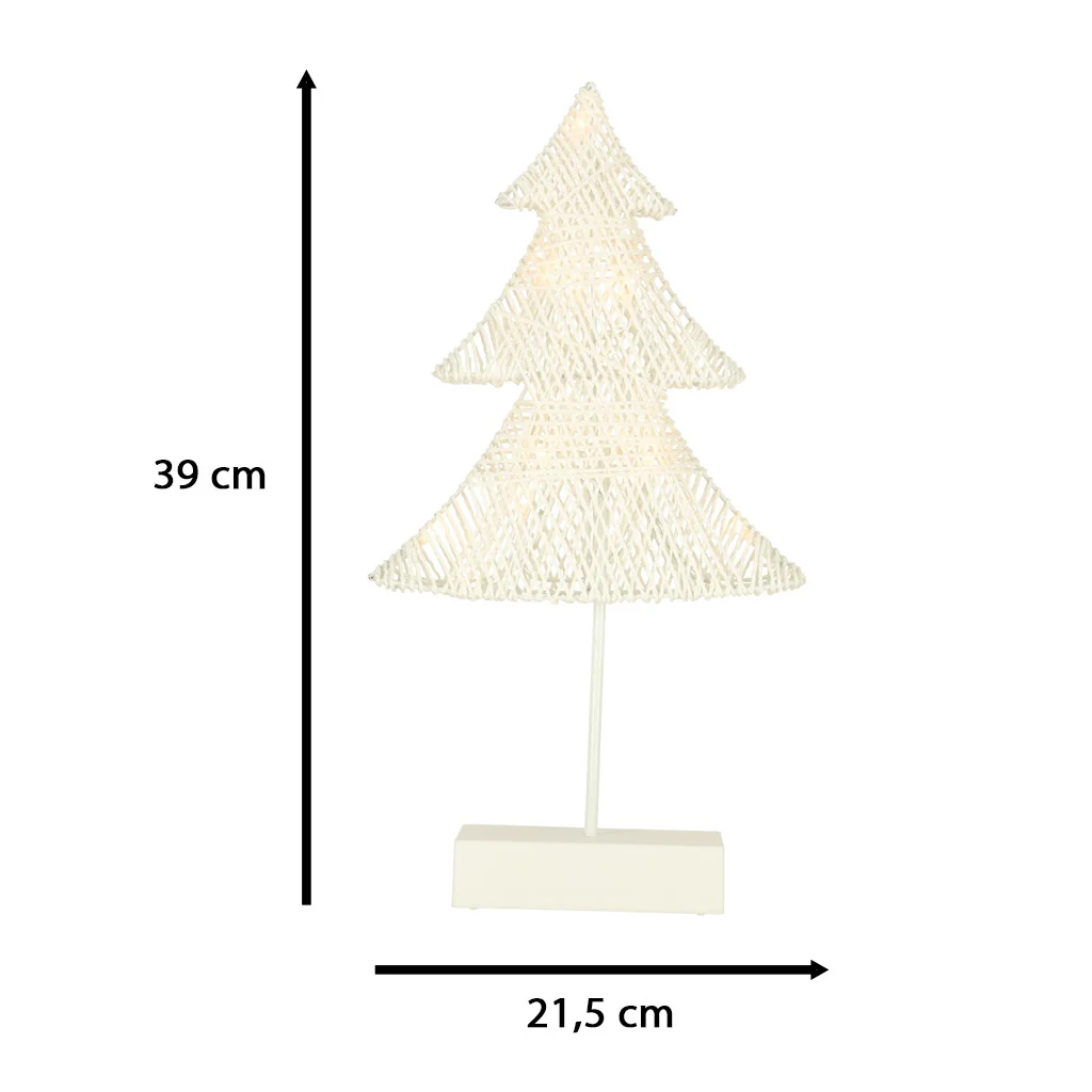 Vianočná dekorácia – stojaca LED jedlička 39 cm, 10 LED, teplá žltá, na batérie