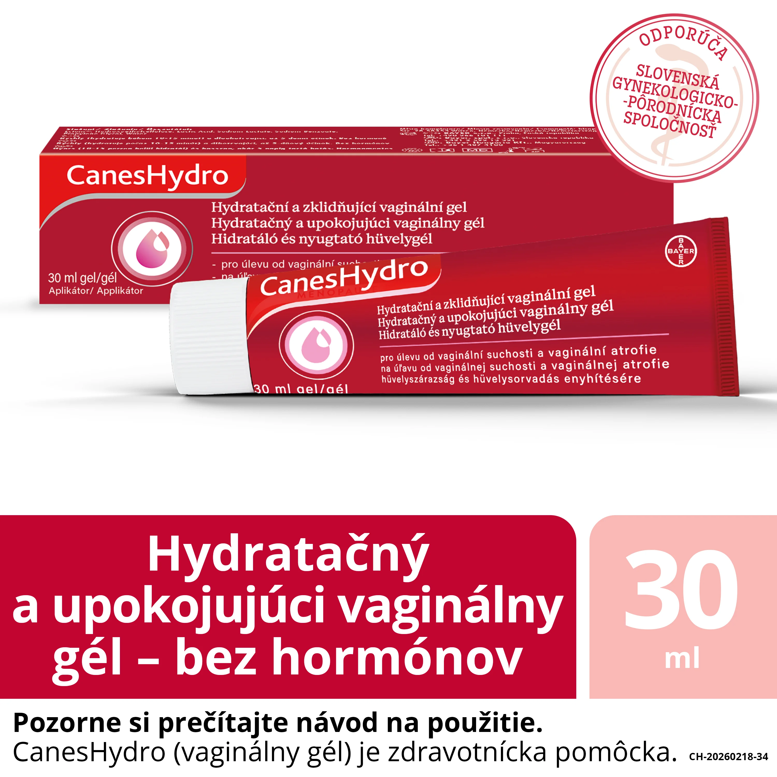 CanesHydro hydratačný a upokojujúci vaginálny gél 30 ml