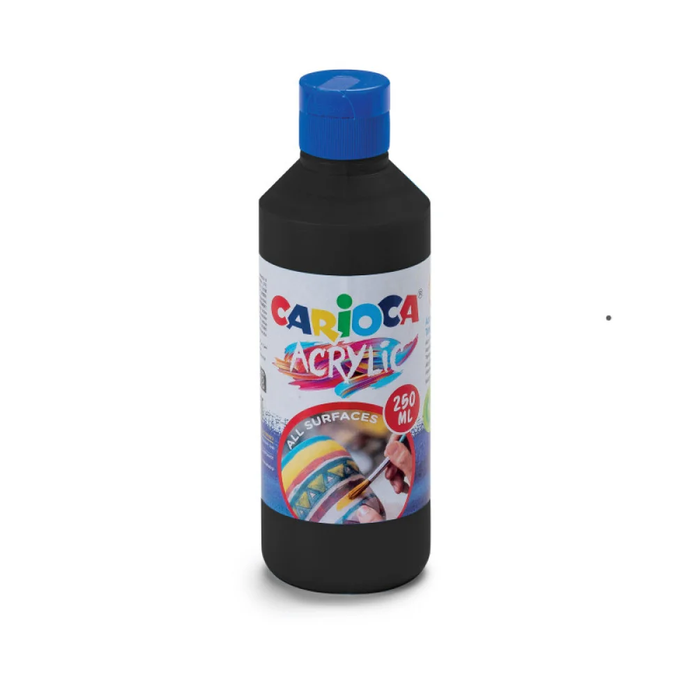 Akrylová farba prémiovej kvality Carioca 250 ml čierna-CARIOCA