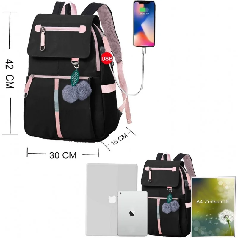 Livefy batoh s USB káblom Aura 2, čierny