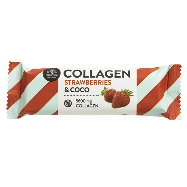 HAPPYLIFE Kolagénová kokosová tyčinka - jahoda 40 g