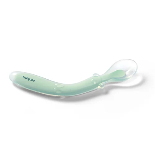 BABYONO Lyžička silikónová - mint 6m+ 1×1 ks, silikónová lyžica