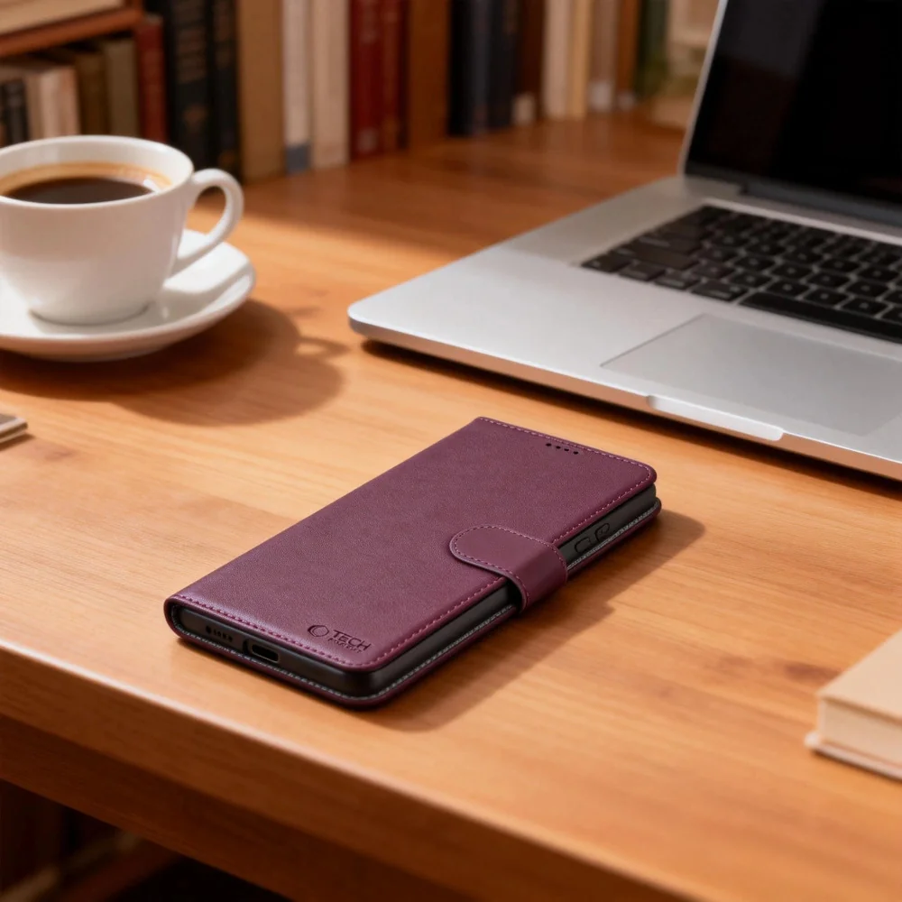 Tech-Protect Wallet knižkové puzdro na Samsung Galaxy A57 5G, bordové