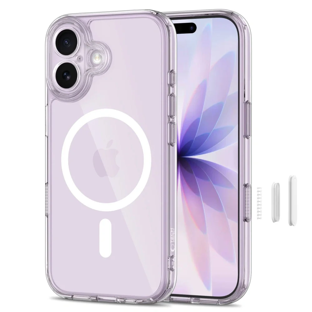 Tech-Protect MagPeak MagSafe CC kryt na iPhone 17, priesvitný