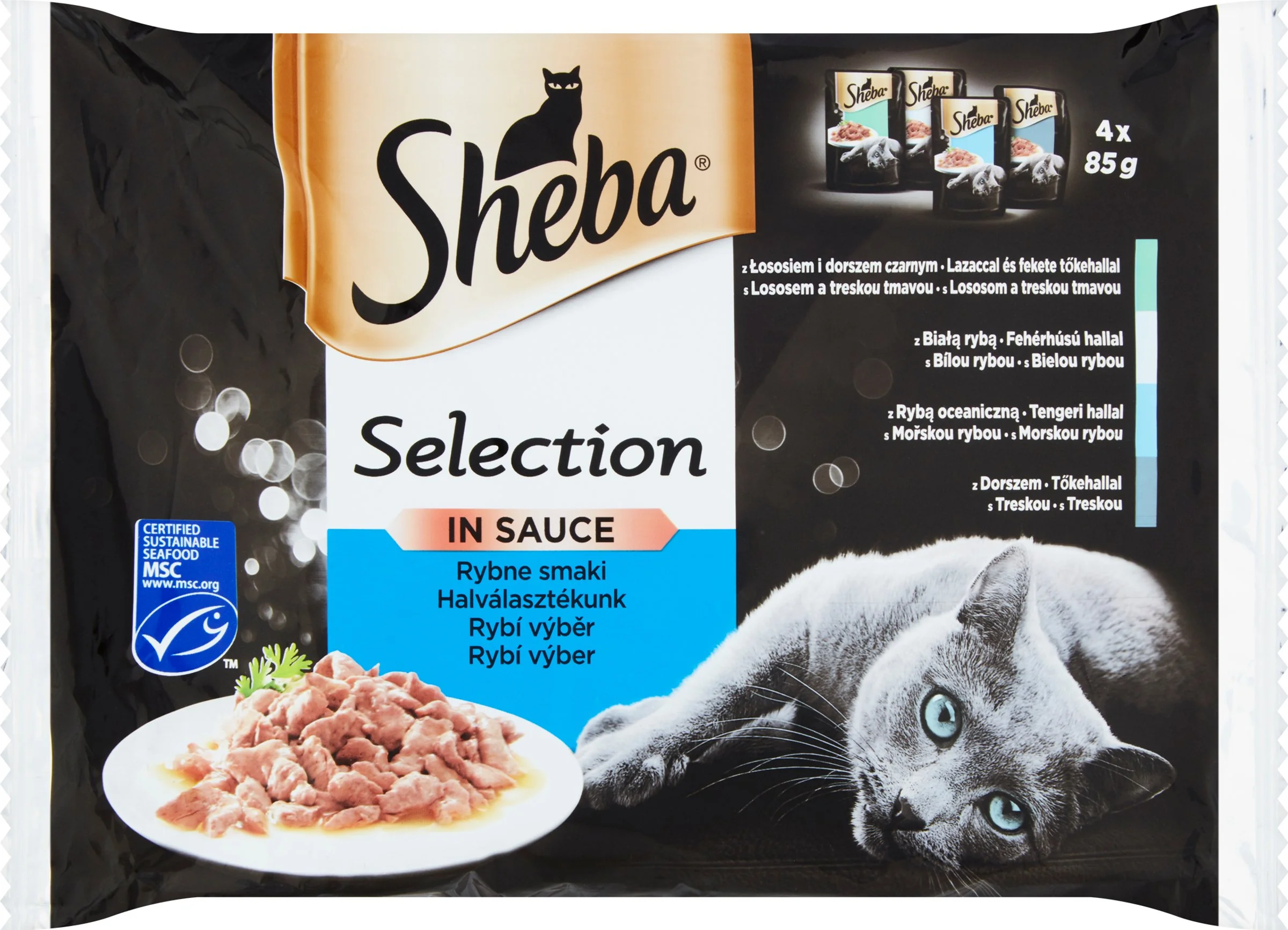 Sheba Kapsička Select Rybací Vyber St 4×85g 4×85g