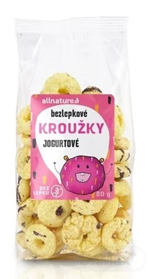 Allnature Krúžky Jogurtové 80g 1×80 g, jogurtové krúžky