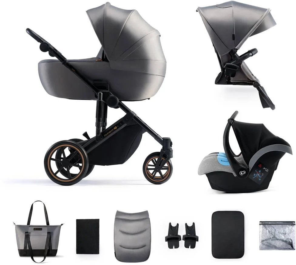 KINDERKRAFT SELECT Kočík kombinovaný 3v1 Prime 2 Shadow Grey, Premium 1×1 ks, kočík