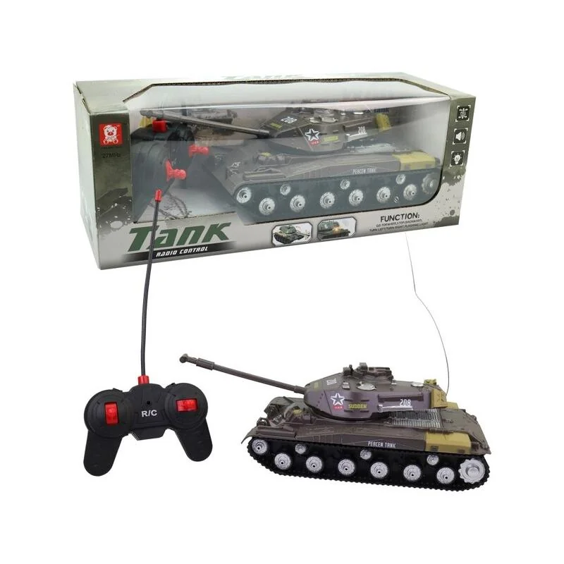 MADE - Vojenský tank na diaľkové ovládanie, svetlo, zvuk, 11,5 x 29,5 cm
