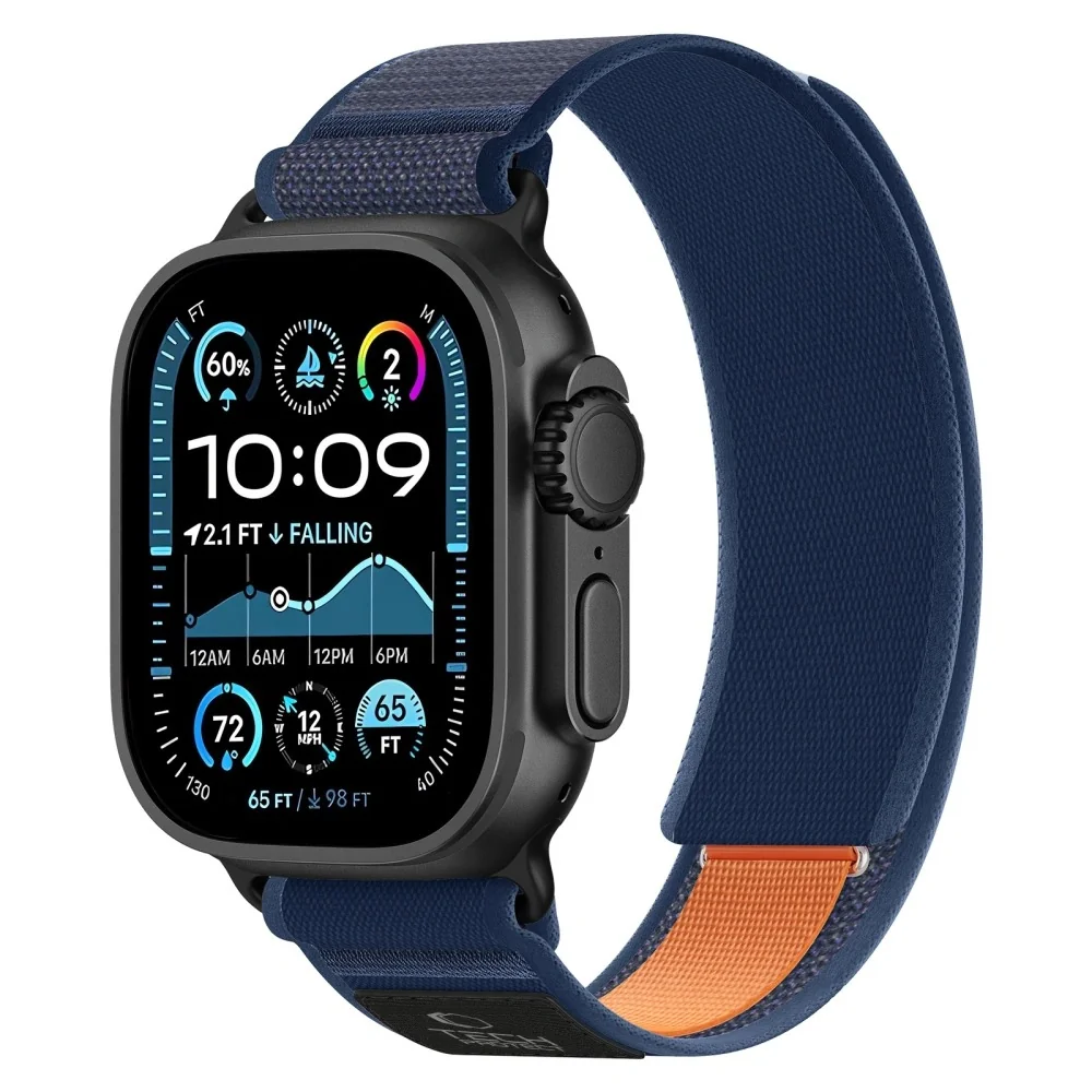 Tech-Protect Nylon Elite remienok na Apple Watch 44/45/46/49mm, navy / orange orange