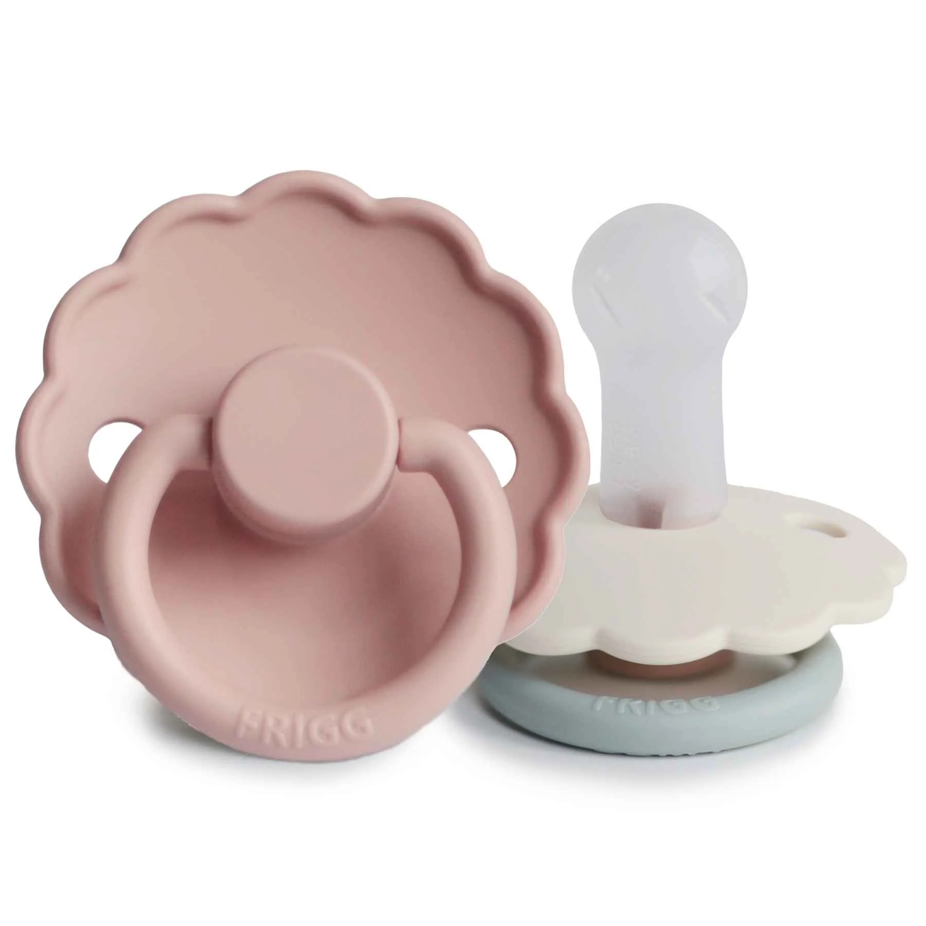 FRIGG Daisy silikónové cumlíky Blush/Cotton candy, +6m, dvojbalenie 1×2 ks, cumlíky