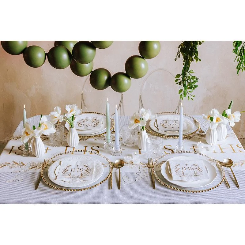 PartyDeco Behúň Prvé sväté prijímanie IHS 40cm x 5m