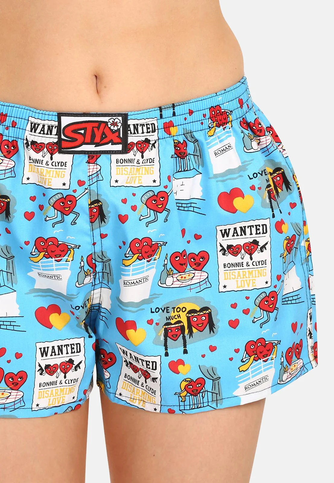 Dámske trenky art klasická guma Valentín pary (K1756) XL