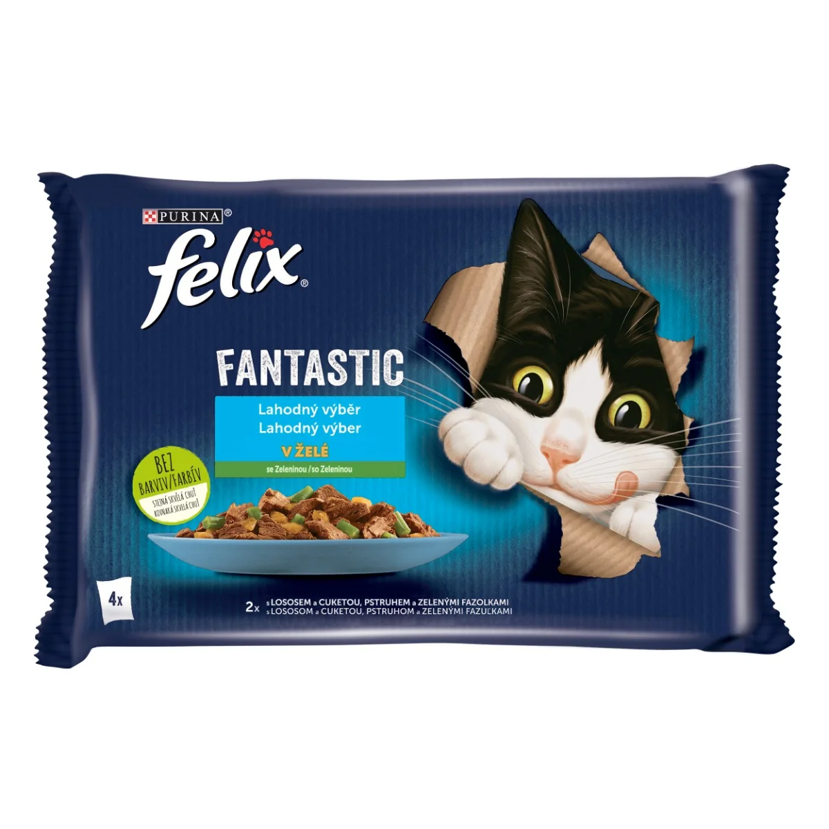 Felix Fantastic kapsičky pre mačky losos, pstruh 4x85 g 4×85 g, kapsičky pre mačky