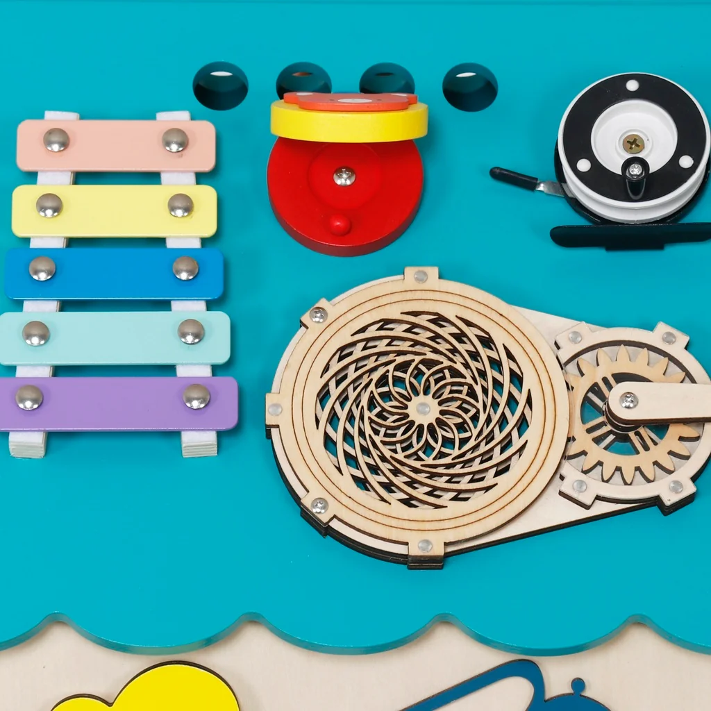 Montessori Activity board Domček tyrkysový
