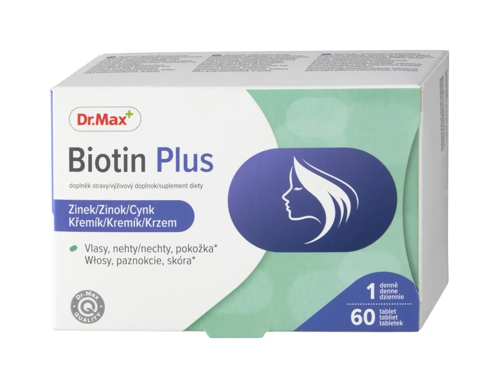 Dr. Max Biotin Plus 1×60 tbl, pre zdravé vlasy, nechty a pleť