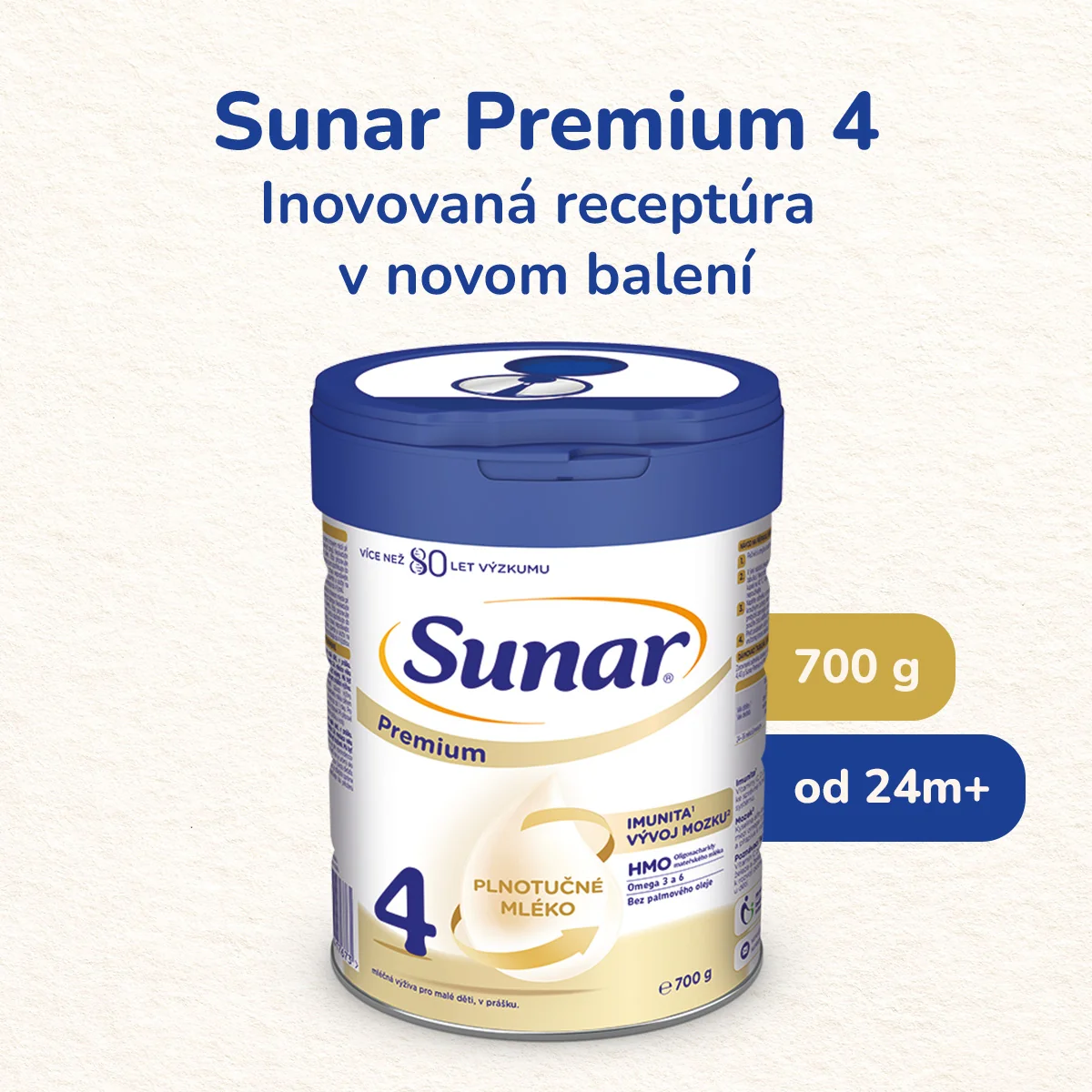 Sunar Premium 4 Mliečna Výživa Pre Malé Deti, V Prášku 1×700 g, dojčenské mlieko, od 24. mesiaca