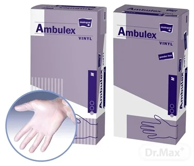 Ambulex rukavice VINYLOVÉ 1×100 ks, veľ. M, nesterilné, nepúdrované