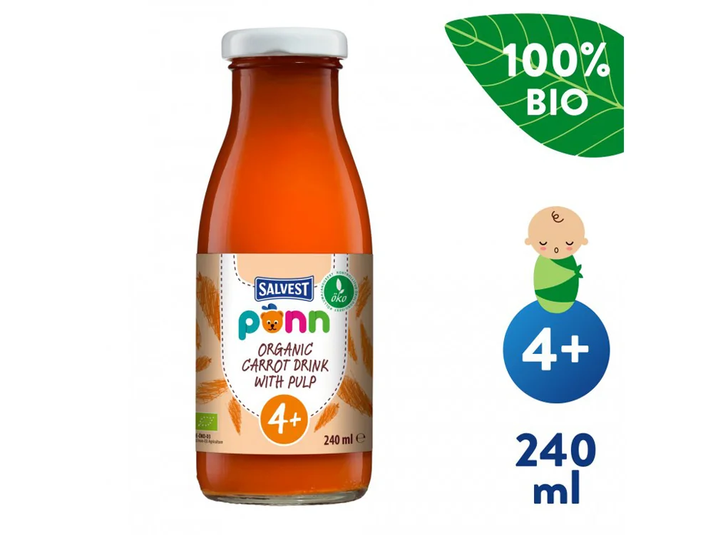 SALVEST Põnn BIO Šťava mrkvová s dužinou 240 ml 1×240 ml