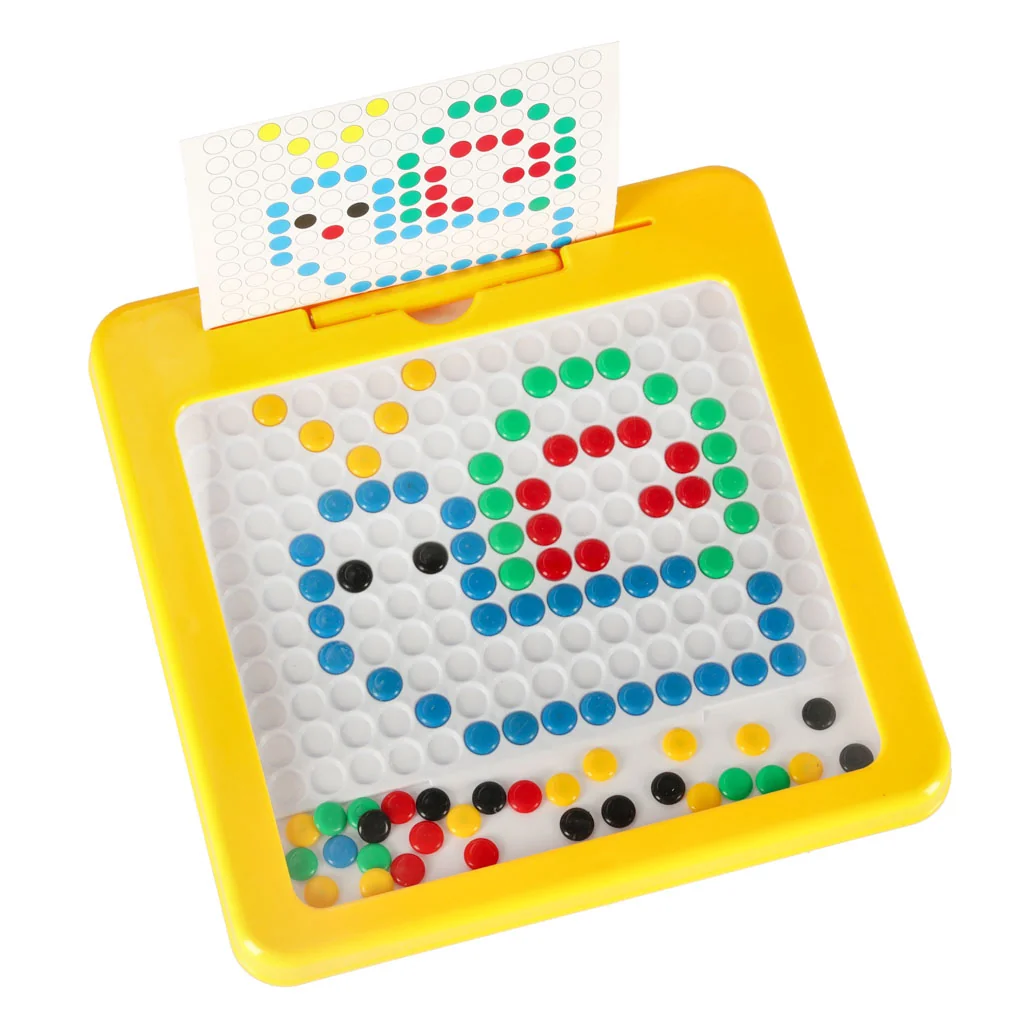 Magnetická mozaika Montessori – žltá tabuľa 26×26 cm