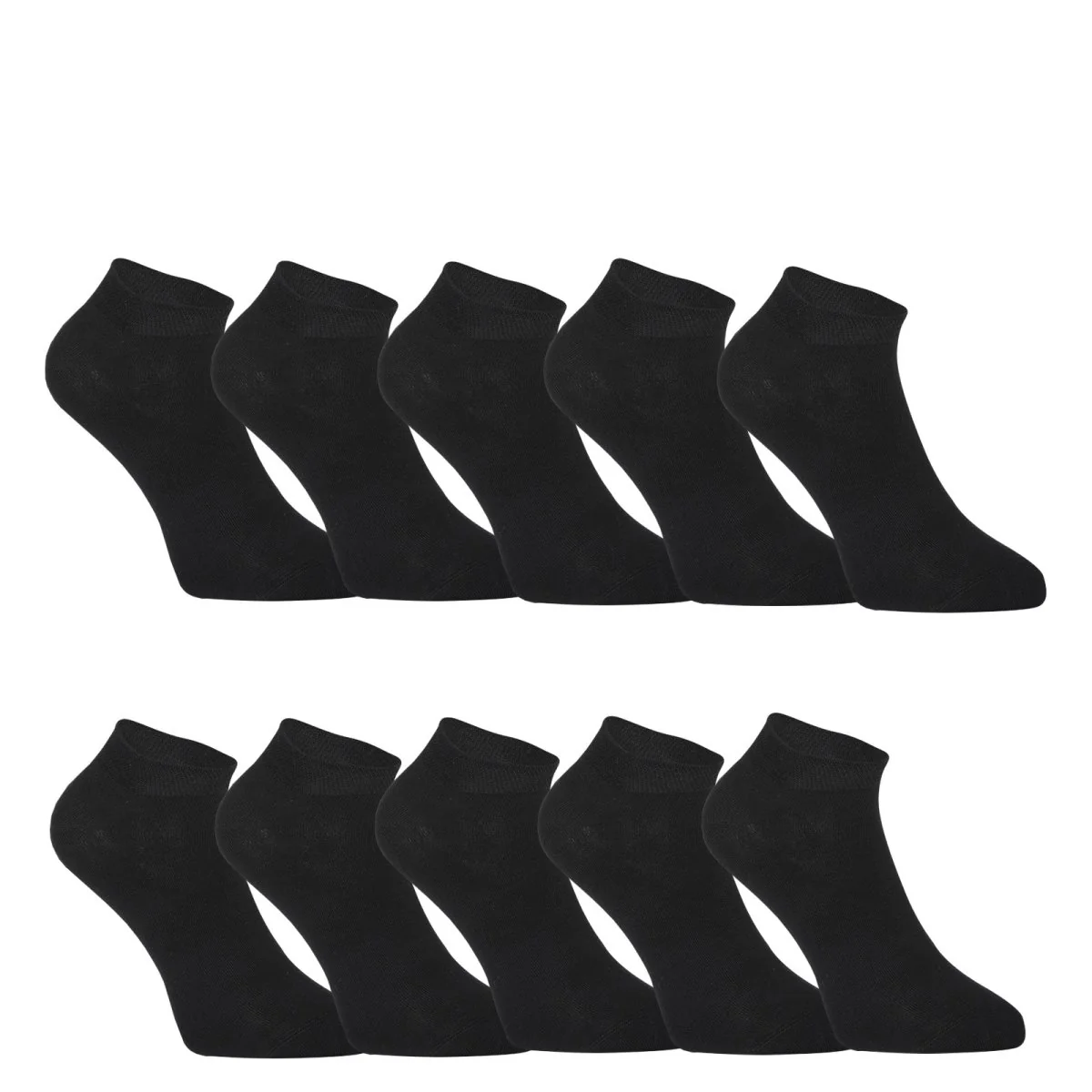 10PACK ponožky nízke bambusové čierne (10HBN960) XL