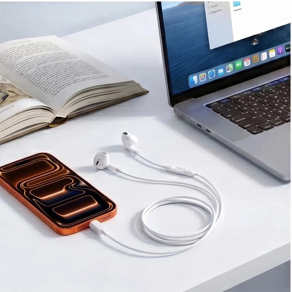 Tech-Protect Core G4 slúchadlá do uší USB-C, biele
