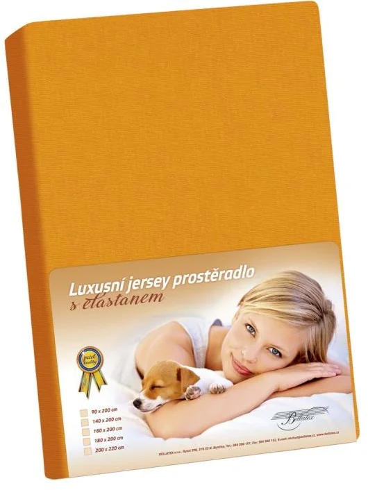 Jersey s elastanom prestieradlo 140x200 312 oranžová KL2 1×1 ks, posteľná plachta