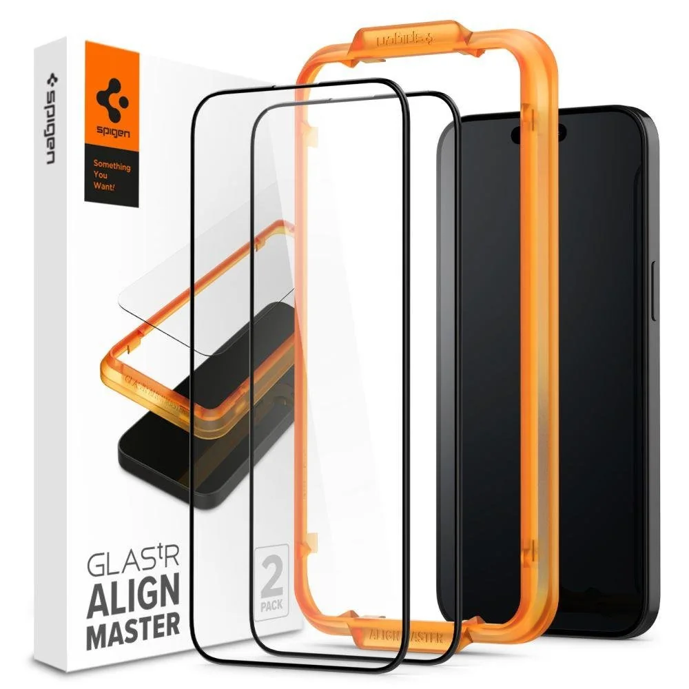 Spigen Glas.Tr Full Cover 2x ochranné sklo na iPhone 15 Pro Max, čierne e