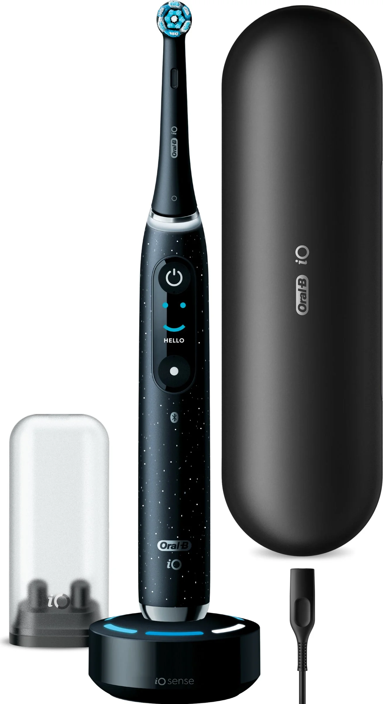 Oral B iO Series 10 Black + držiak zubnej kefky + cestovné púzdro 1×1 set, elektrická zubná kefka