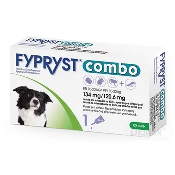 FYPRYST combo 134 mg/120,6 mg PSY 10-20 KG 1×1,34 ml, prípravok proti blchám