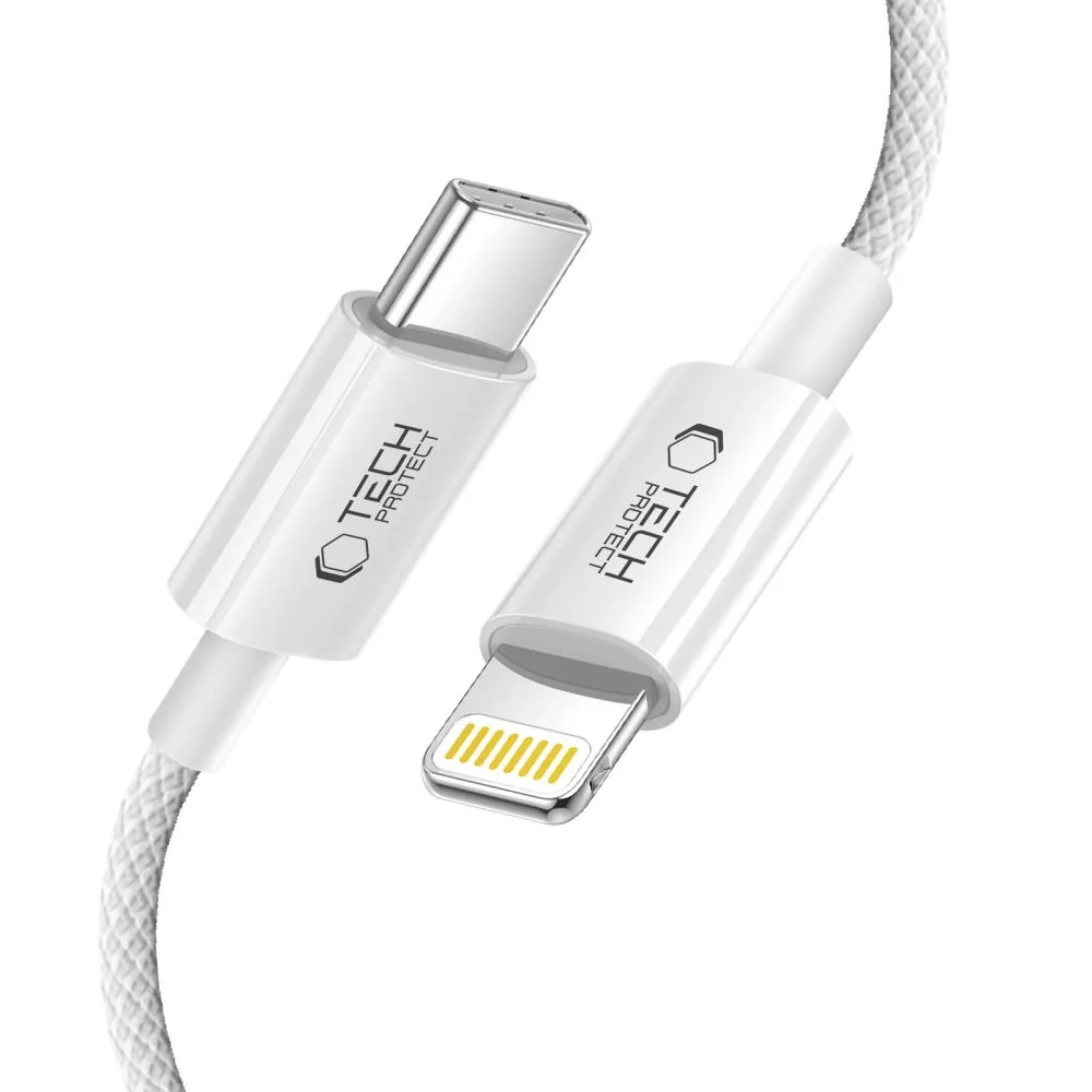 Tech-Protect Ultraboost Lite kábel USB-C / Lightning PD 27W / 3A 1m, sivý ivý