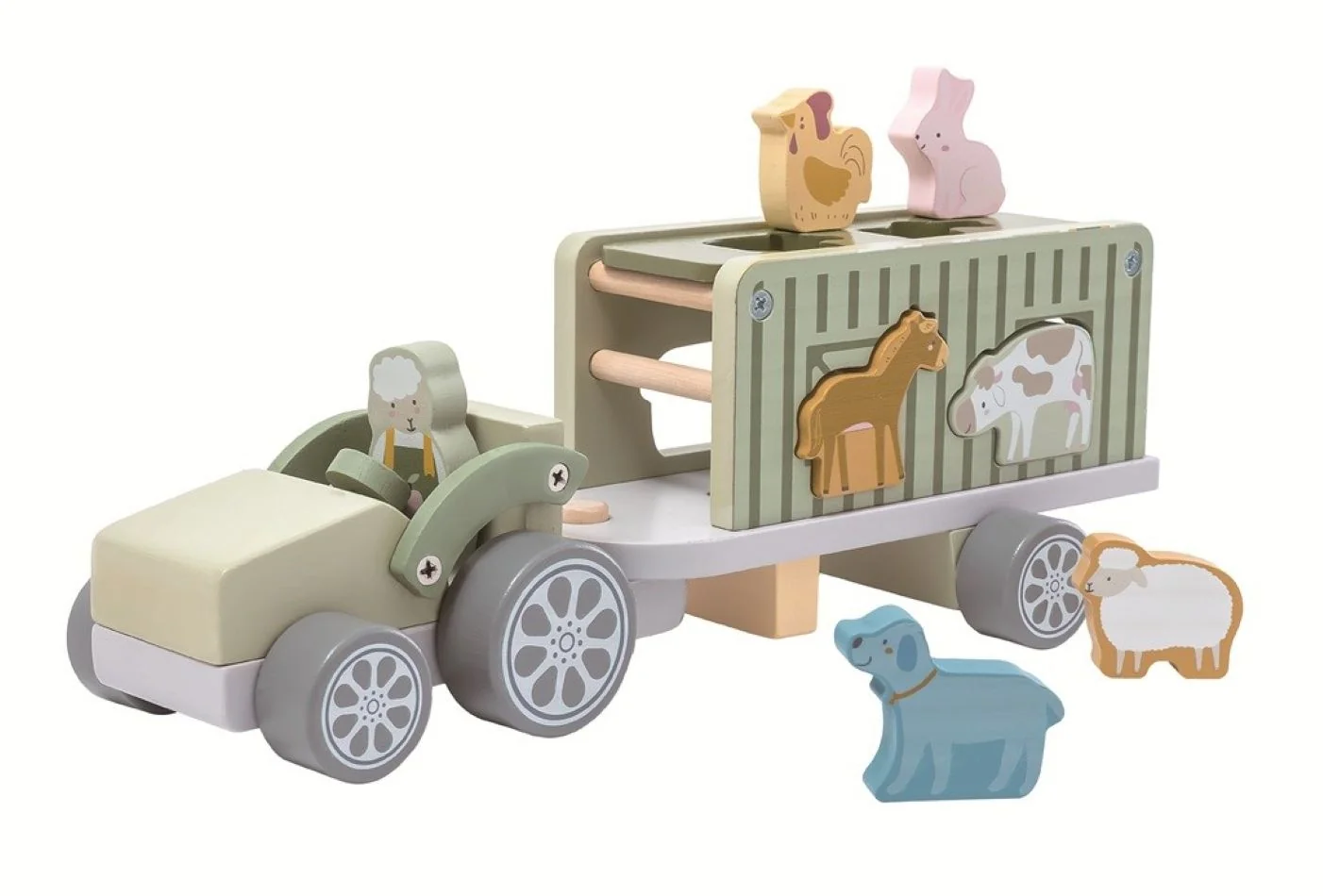 2Kids Toys Drevené auto so zvieratkami