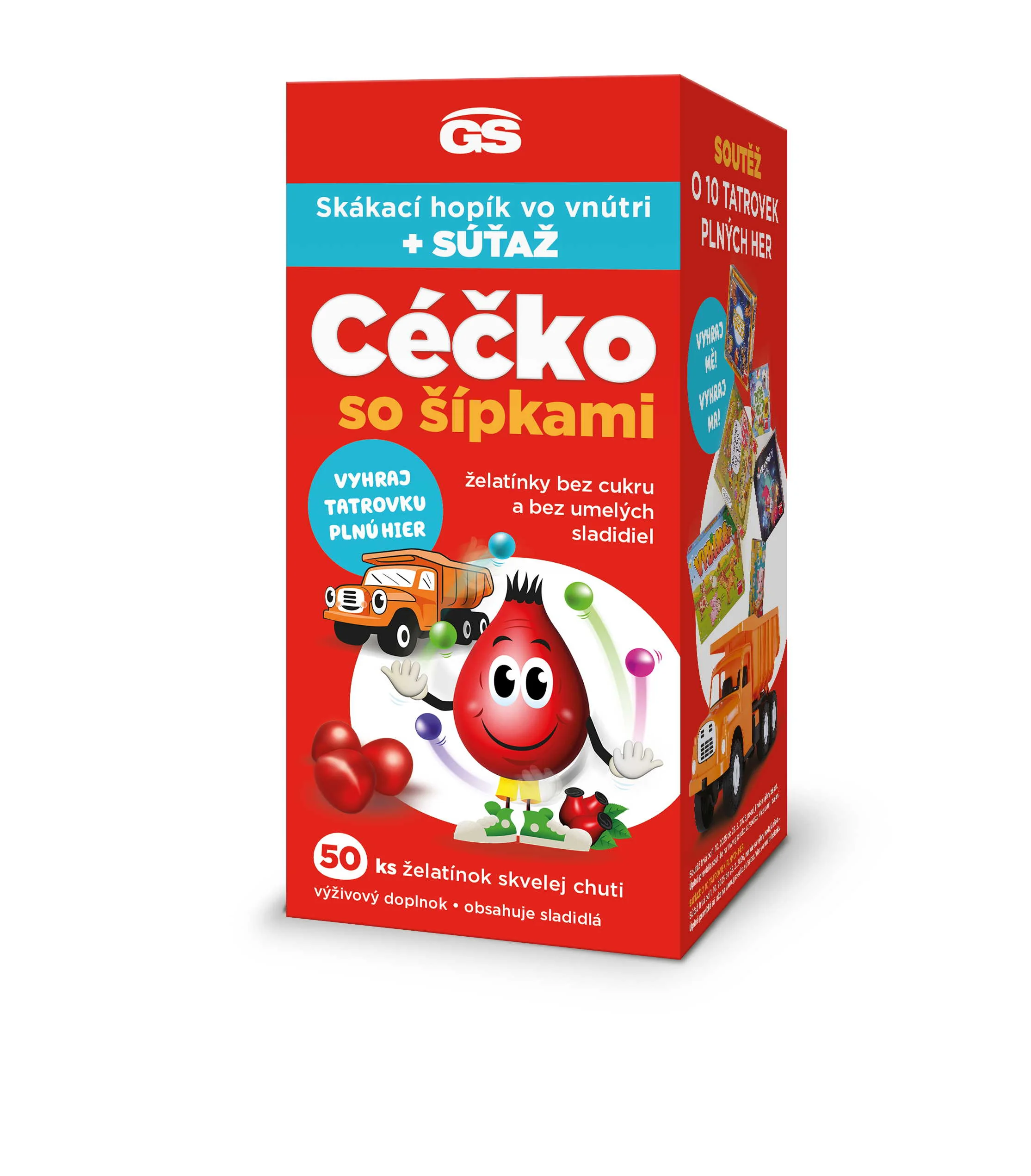 GS CÉČKO so šípkami, želatinky bez cukru + darček 50 ks
