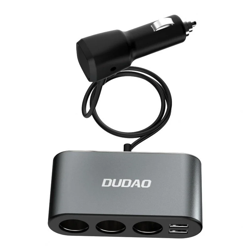 Dudao R1Pro autonabíjačka 2x USB / 3x Splitter, čierna