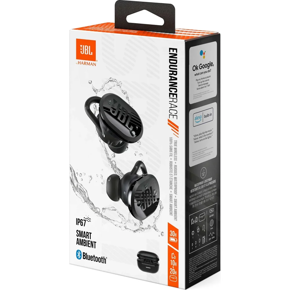 Slúchadlá BLUETOOTH do uši JBL ENDURANCE RACE TWS BLACK