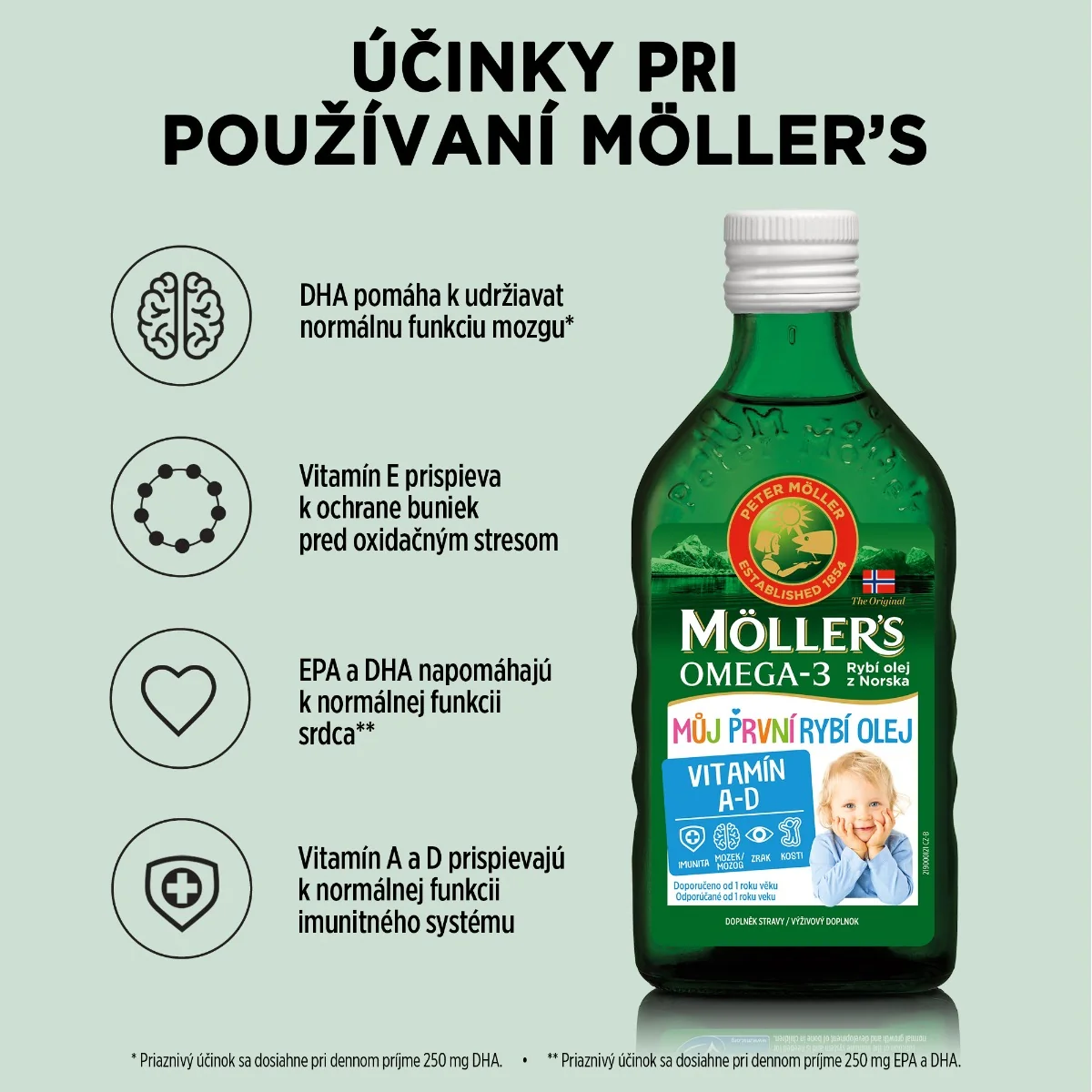 Möller´s Omega-3 Môj prvý rybí olej 250 ml