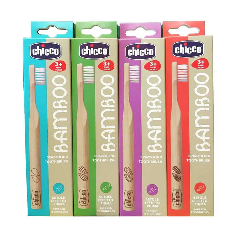 CHICCO Kefka zubná ekologická, biologicky odbúrateľná bambusová Eco Bamboo 36m+ 1 ks