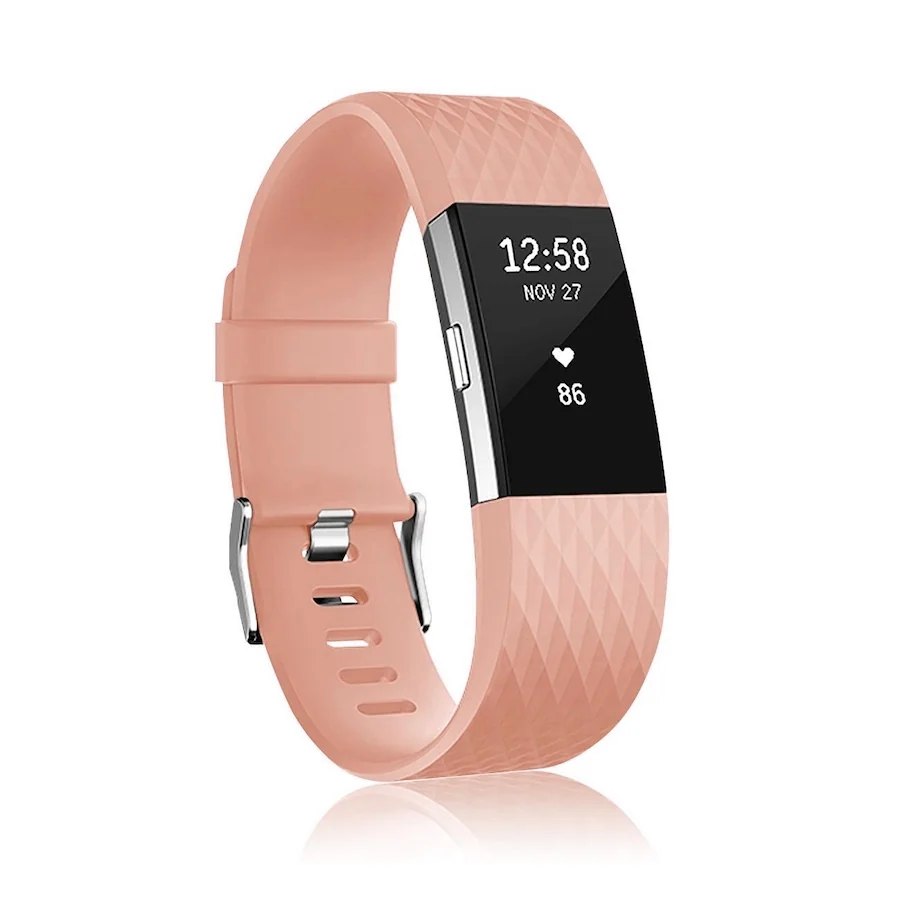 BStrap Silicone Diamond (Large) remienok na Fitbit Charge 2 pink