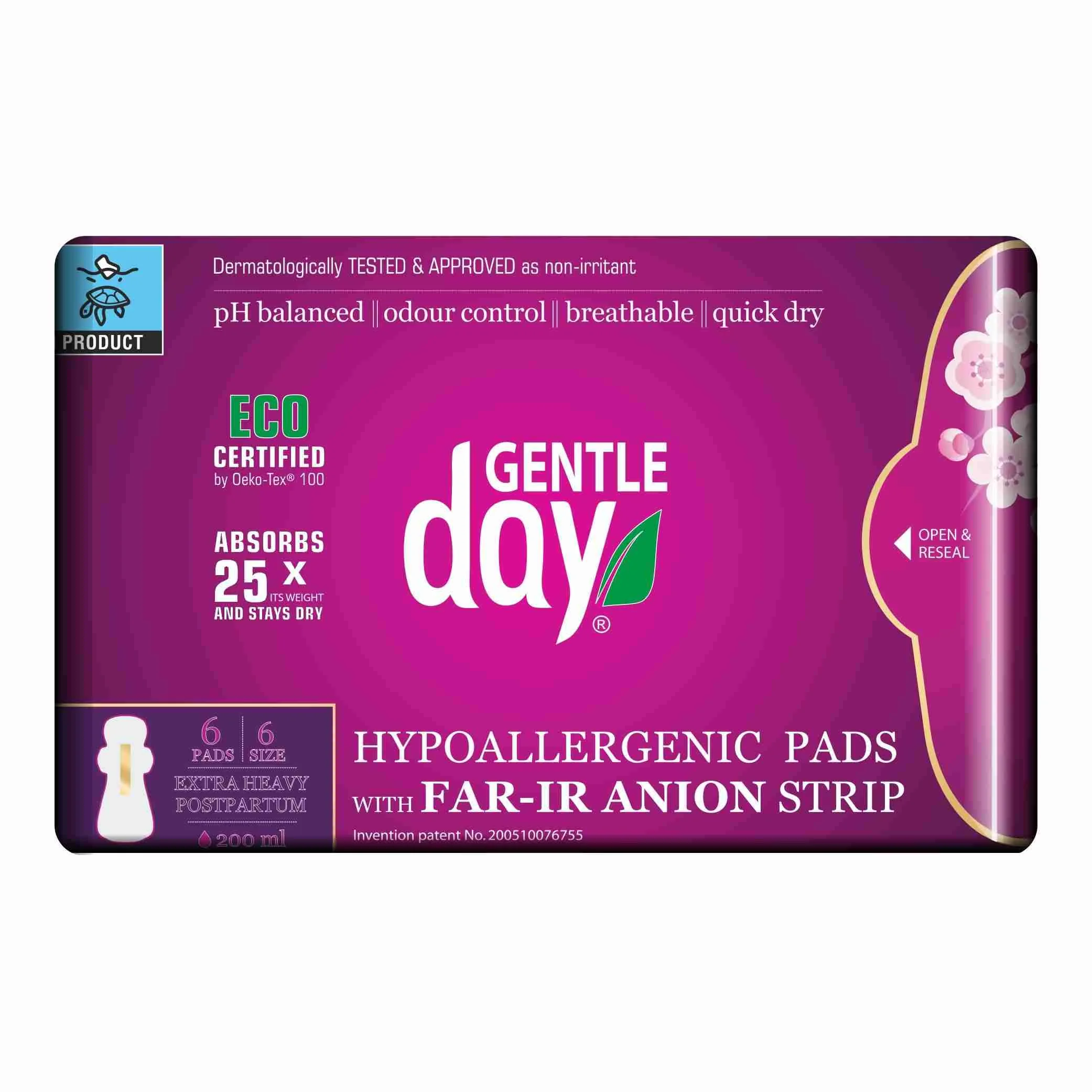 Gentle Day Extra Absorpčné popôrodne vložky 1×6 ks, popôrodné vložky