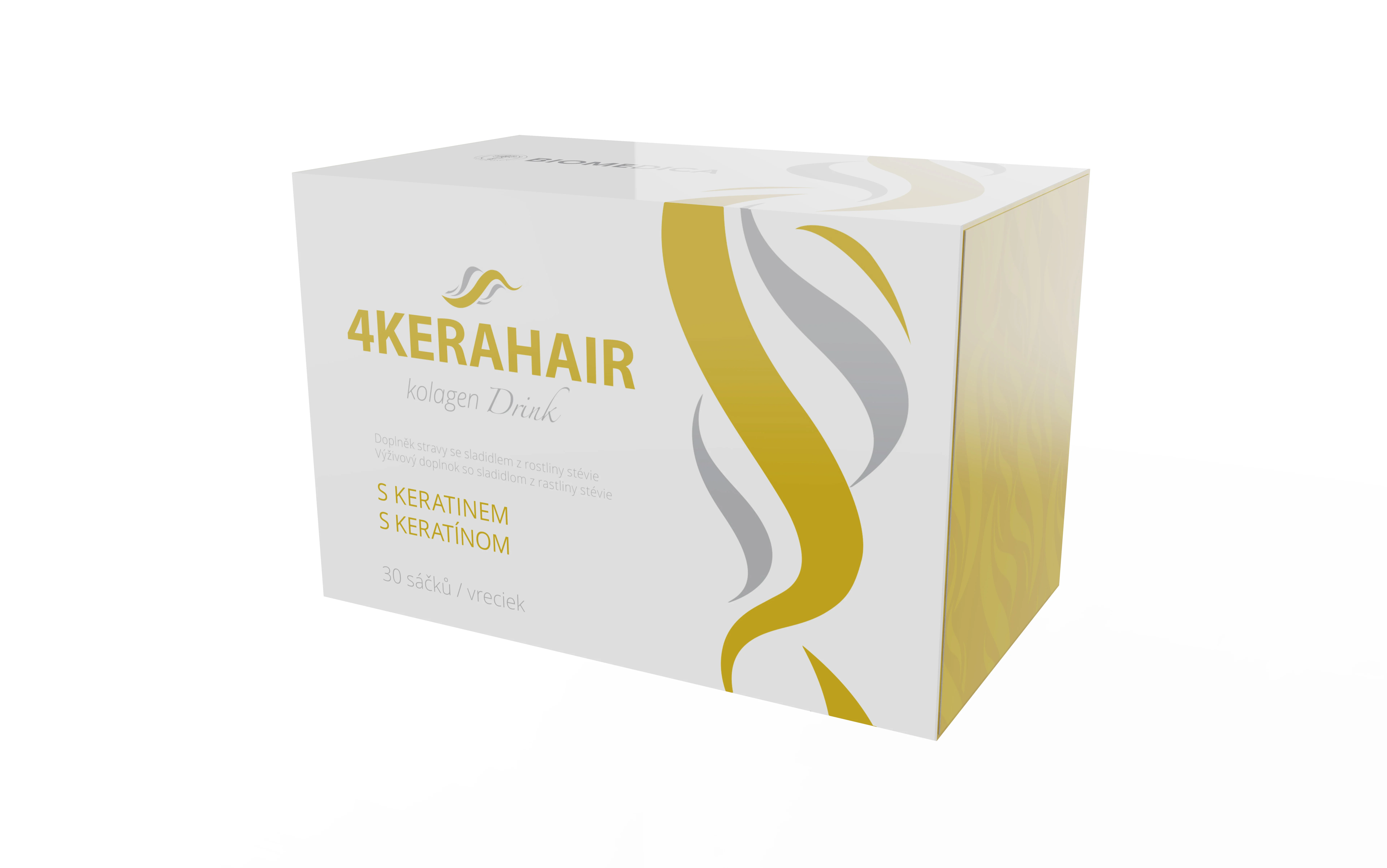 Biomedica 4KERAHAIR kolagen Drink S KERATÍNOM 1×30 ks