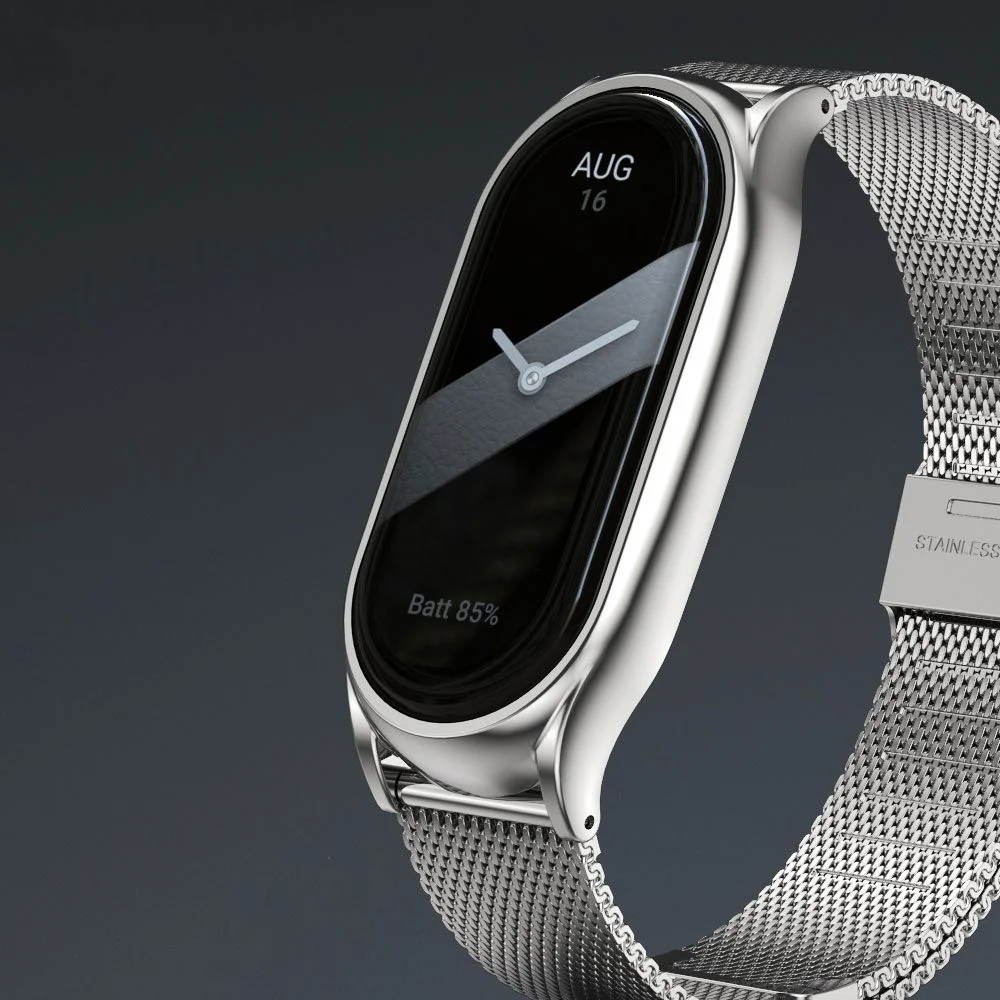 Tech-Protect Milanese remienok na Xiaomi Smart Band 8 / 9 silver